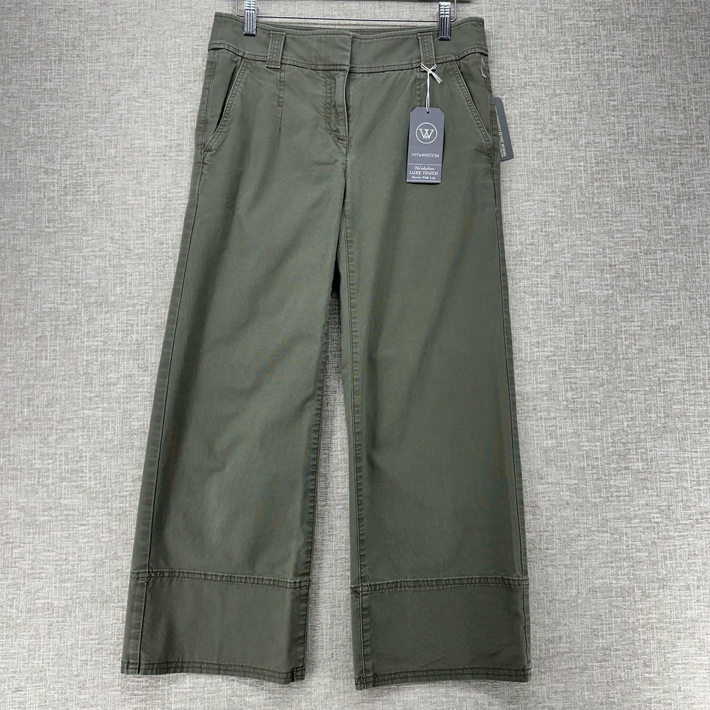 Wit & Wisdom Pants Womens 0 Green Ab-Solution Luxe Touch Skyrise Wide Leg
